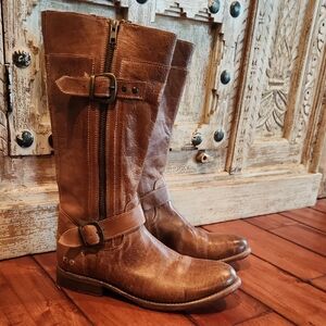 Bed Stu Tan Leather Moto Boots